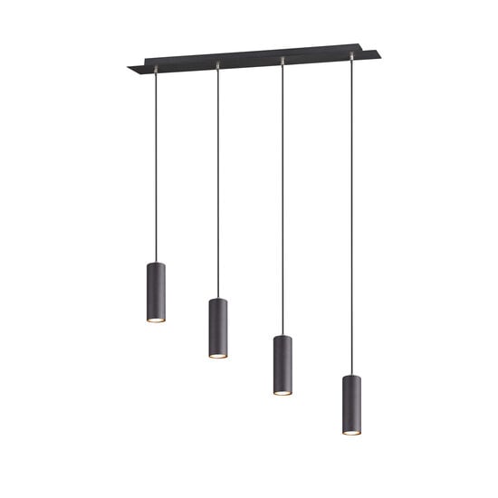 Marley adjustable pendant lamp with 4x GU10 socket, matt black metal, 75x150 cm, IP20, bulb not included