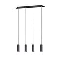 Marley suspension réglable avec 4x douilles GU10, métal noir mat, 75x150 cm, IP20, ampoule non incluse