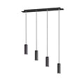 Marley suspension réglable avec 4x douilles GU10, métal noir mat, 75x150 cm, IP20, ampoule non incluse