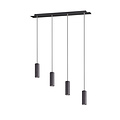 Marley verstelbare hanglamp met 4x GU10 fitting, mat zwart metaal, 75x150 cm, IP20, lichtbron niet inbegrepen