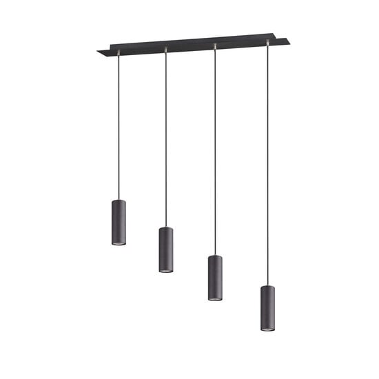 Marley lámpara colgante ajustable con 4x portalámparas GU10, metal negro mate, 75x150 cm, IP20, sin bombilla