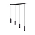 Marley verstelbare hanglamp met 4x GU10 fitting, mat zwart metaal, 75x150 cm, IP20, lichtbron niet inbegrepen