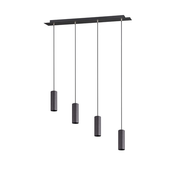 Marley verstelbare hanglamp met 4x GU10 fitting, mat zwart metaal, 75x150 cm, IP20, lichtbron niet inbegrepen