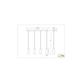 Marley suspension réglable avec 4x douilles GU10, métal noir mat, 75x150 cm, IP20, ampoule non incluse
