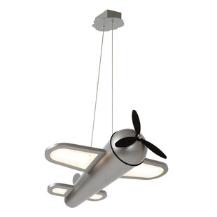 Lucide FOKKER - Hanglamp Kinderkamer - LED - 1x28W 2500K - Grijs ijzer