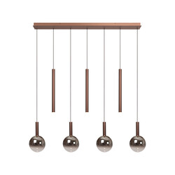 Lucide JASMINE - Hanglamp - LED Dimb. - CCT - 7x4W 2200K/3300K - Geschikt voor vide en hoge plafonds - Koper - Premium