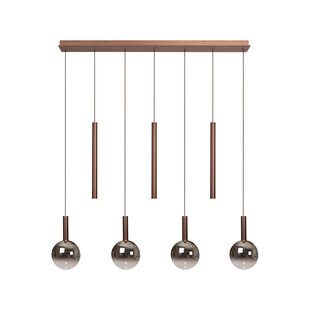 Lucide JASMINE - Hanglamp - LED Dimb. - CCT - 7x4W 2200K/3300K - Geschikt voor vide en hoge plafonds - Koper - Premium