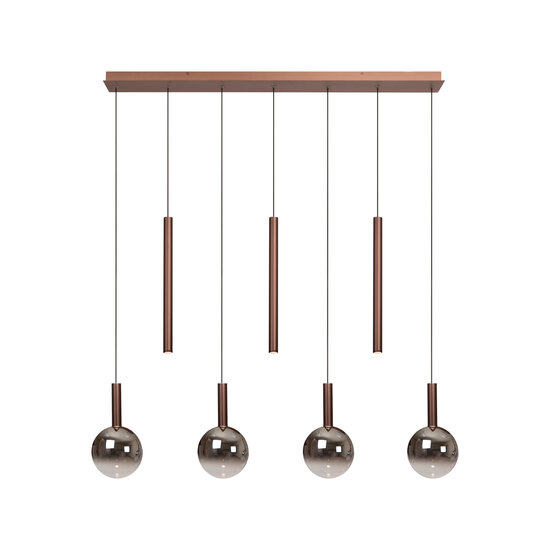 LUCIDE Lucide JASMINE - Hanglamp - LED Dimb. - CCT - 7x4W 2200K/3300K - Geschikt voor vide en hoge plafonds - Koper - Premium
