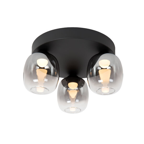 LUCIDE Lucide TAMINO - Plafonnière - LED Dimb. - 3x5,6W 3000K - Zwart