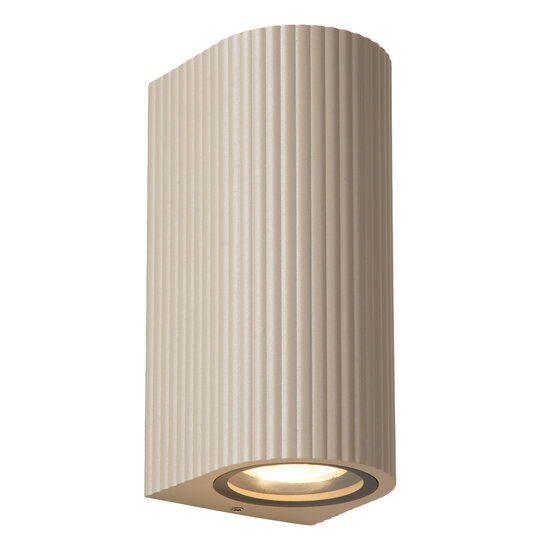 LUCIDE Lucide ANGELINA - Wandspot / Wandlamp Binnen/Buiten - 2xGU10 (MR16) - IP65 - Taupe - Essential