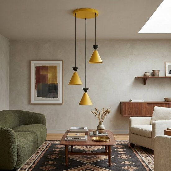 Emibig Emibig KLEVER 3PREM ORANGE BLACK - Lampe suspendue moderne pour un éclairage élégant