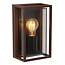 LUCIDE Lucide COZETTE - Wandlamp Binnen/Buiten - 1xE27 - IP65 - Roest bruin - Essential