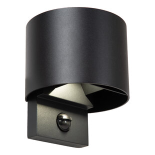 Lucide TADZIO - Applique Intérieure/Extérieure - LED - CCT - 1x7W 2700K/4000K - IP65 - Capteur de Mouvement - Noir - Essential