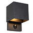 LUCIDE Lucide TADZIO - Wandlamp Binnen/Buiten - LED - CCT - 1x7W 2700K/4000K - IP65 - Bewegingssensor - Zwart - Essential