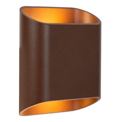 Lucide ATILA - Wandlamp Binnen/Buiten - LED Dimb. - 2x5W 2700K - IP65 - Roest bruin