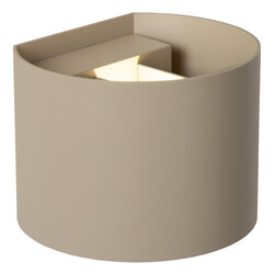 Lucide ARMIN - Wandspot / Wandlamp Badkamer - LED Dimb. - CCT - 2x3,5W 2200K/3000K - IP54 - Taupe - Essential