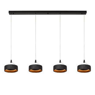 Lucide ADELANTE - Hanglamp - LED Dimb. - CCT - 4x10W 2200K/3300K - Zwart - Premium