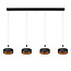 LUCIDE Lucide ADELANTE - Hanglamp - LED Dimb. - CCT - 4x10W 2200K/3300K - Zwart - Premium