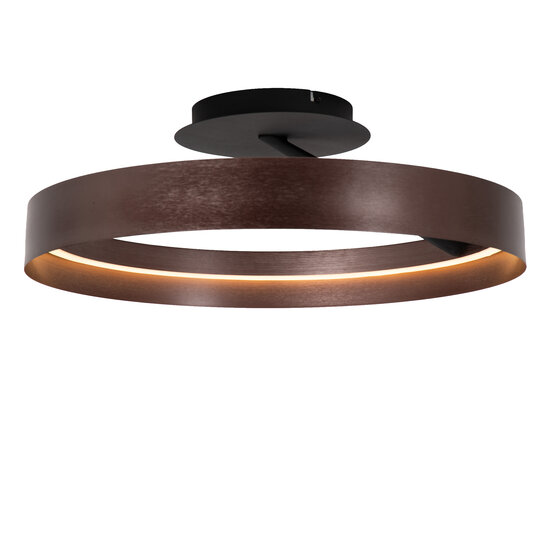 LUCIDE Lucide LEONARD - Plafonnière - Ø 54,5 cm - LED 3 StepDim - CCT - 1x35W 2200K/3000K - Koffie - Vibes