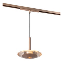 Lucide Premium LINIAL DISC Hanglamp - 1-fase Railsysteem / Smart Railverlichting - Smart - 48V Track - 1xLED - Champagne