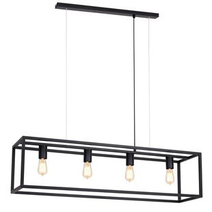 KAGO suspension noire rectangulaire 100cm 4x E27