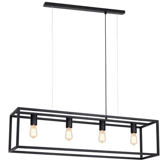 Fantasia KAGO pendant light black rectangular 100 x 25 cm, 4x E27 socket max 60W, bulbs not included