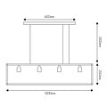 Fantasia KAGO lámpara colgante negra rectangular 100 x 25 cm, 4x casquillo E27 máx. 60W, bombillas no incluidas