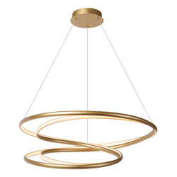 Lucide SARDANA - Hanglamp - Ø 80 cm - LED Dimb. - 1x74W 2700K - Mat Goud / Messing - Premium