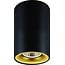 Fantasia OUTLET - Fantasia Zolan foco de techo, negro-dorado, GU10 5W LED regulable, 2700K blanco cálido, IP20, H110mm
