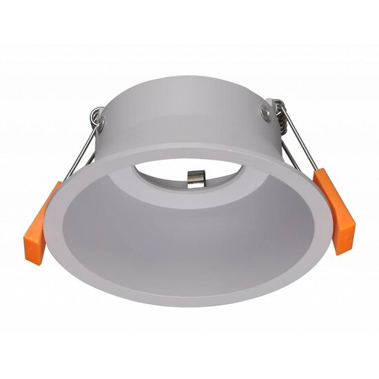OUTLET - Spot encastrable rond 100mm en acier blanc pour ampoules GU10 (non incluses) - diamètre 100 mm, découpe 90 mm, hauteur 47 mm