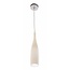Fantasia OUTLET - Kirina, suspension avec globe en verre forme bouteille blanc et acier brossé, douille E27 (ampoule non incluse), 120 cm de haut, Ø 8 cm, IP20