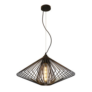 OUTLET - Lámpara colgante Daxos acero negro, Ø60 cm, casquillo E27, IP20