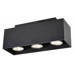 OUTLET - Kubo plafondlamp rechthoekig 3x GU10 LED dimbaar zwart
