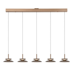 Lucide SANTIAGO - Hanglamp - LED Dimb. - CCT - 5x10W 2700K/4000K - Amber - Premium