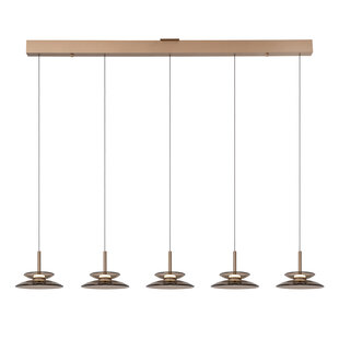 Lucide SANTIAGO - Hanglamp - LED Dimb. - CCT - 5x10W 2700K/4000K - Amber - Premium