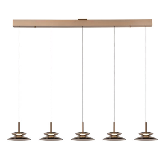 LUCIDE Lucide SANTIAGO - Hanglamp - LED Dimb. - CCT - 5x10W 2700K/4000K - Amber - Premium