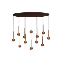 Lucide CALINA - Hanglamp - LED Dimb. - CCT - 12x7W 2200K/3300K - Met vervangbare LED-module - Koffie - Premium
