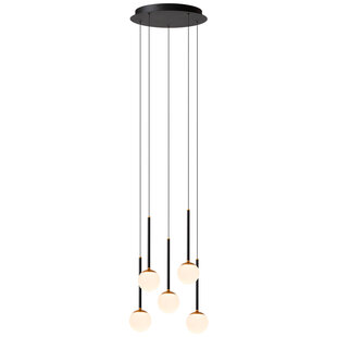 Lucide CALINA - Hanglamp - Ø 41,8 cm - LED Dimb. - CCT - 5x8,2W 2200K/3300K - Met vervangbare LED-module - Zwart - Premium