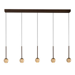 Lucide CALINA - Hanglamp - LED Dimb. - CCT - 5x8,2W 2200K/3300K - Met vervangbare LED-module - Koffie - Premium