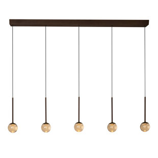 Lucide CALINA - Hanglamp - LED Dimb. - CCT - 5x8,2W 2200K/3300K - Met vervangbare LED-module - Koffie - Premium