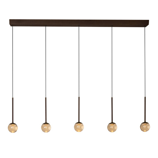 LUCIDE Lucide CALINA - Hanglamp - LED Dimb. - CCT - 5x8,2W 2200K/3300K - Met vervangbare LED-module - Koffie - Premium
