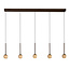 LUCIDE Lucide CALINA - Hanglamp - LED Dimb. - CCT - 5x8,2W 2200K/3300K - Met vervangbare LED-module - Koffie - Premium