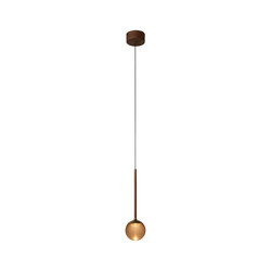 Lucide CALINA - Hanglamp - Ø 9,9 cm - LED Dimb. - CCT - 1x7W 2200K/3300K - Met vervangbare LED-module - Koffie - Premium
