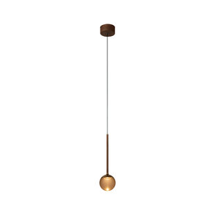 Lucide CALINA - Hanglamp - Ø 9,9 cm - LED Dimb. - CCT - 1x7W 2200K/3300K - Met vervangbare LED-module - Koffie - Premium