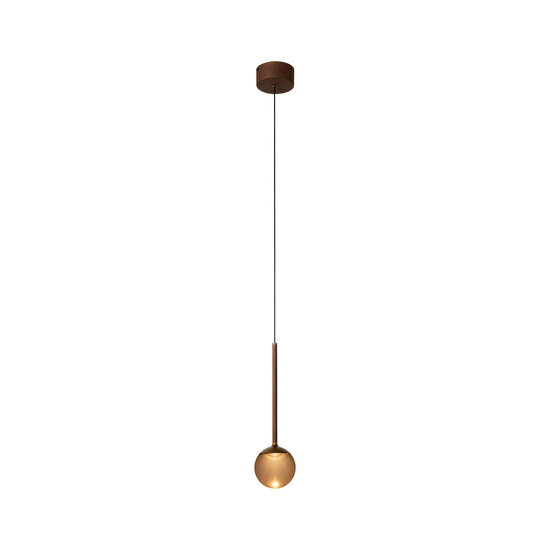 LUCIDE Lucide CALINA - Hanglamp - Ø 9,9 cm - LED Dimb. - CCT - 1x7W 2200K/3300K - Met vervangbare LED-module - Koffie - Premium