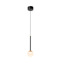 Lucide CALINA - Hanglamp - Ø 9,9 cm - LED Dimb. - CCT - 1x7W 2200K/3300K - Met vervangbare LED-module - Zwart - Premium