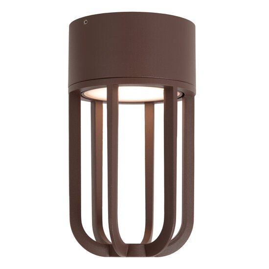 LUCIDE Lucide WELLS - Plafonnière Binnen/Buiten - Ø 10 cm - LED - 1x8W 2700K - IP54 - Roest bruin - Essential
