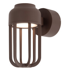 Lucide WELLS - Wandlamp Binnen/Buiten - Ø 10 cm - LED - 1x8W 2700K - IP54 - Roest bruin - Essential