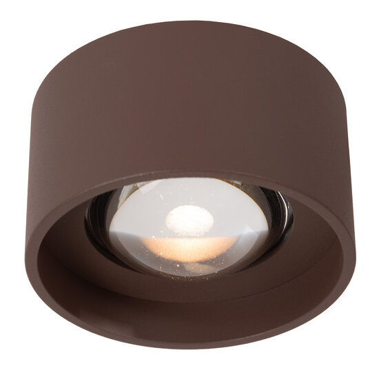 LUCIDE Lucide LENZ - Plafondspot Binnen/Buiten - Ø 11 cm - LED - 1x8W 2700K - IP54 - Roest bruin - Essential