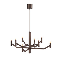 Lucide WELLINGTON - Hanglamp - Ø 80 cm - LED Dimb. - G9 - 2700K - Koffie - Vibes